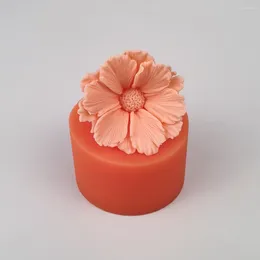 Baking Moulds PRZY Bouquet Flower Mould Silicone Chrysanthemum Cosmos Orchid Decoration Plant Soap Moulds Ball Candle Mak
