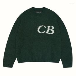 Men's Sweaters Blackish Green Royal Blue Cole Buxton Sweater Men Women 1:1 Quality Loose Classic CB Logo Jacquard Knitted Sweatshirts