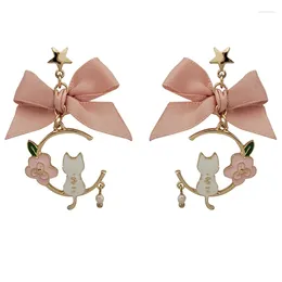 Dangle Earrings 10 Pair /lot Fashion Jewellery Metal Star Bow Knot Flower Cat Earring For Women