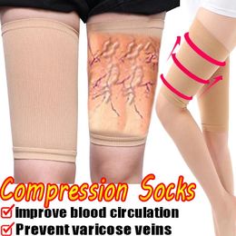 Women Socks Medical Compression Thigh Prevent Varicose Veins Slim Sock Men Outdoor Running Long Pressure Stockings