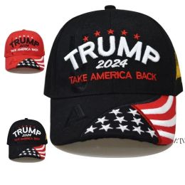 New Trump 2024 Cap Embroidered Baseball Hat U.S Presidential Election Caps Adjustable Speed Rebound Cotton Sports Hats 0202