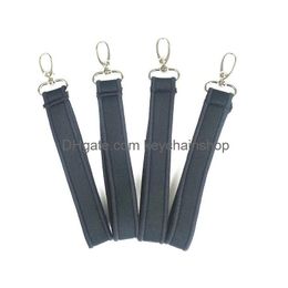 Neoprene Keychain Wrist Strap Key Fob With Metal Clips Holder 20Cm Black Loop Organiser Wristlet Drop Delivery Dht6D