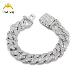 Goldleaf Jewellery Custom Hot Sale Fine Jewellery Hip Hop Style d Colour Moissanite Cuban Bracelet with 925 Silver
