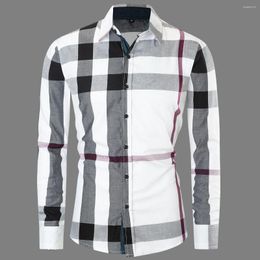 Men's Casual Shirts Summer Fashion Random Plaid Long Sleeve Men Button Down Social Dress Clothing