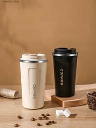 Mugs WORTHBUY 500ml 304 Stainless Steel Coffee Cup Portable Leak-proof Water Bottle For Kids Adults To School Office Drinking Bottle Q240202