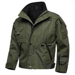 Men's Jackets Cargo Tactical Jacket Coat For Men Autumn Winter Windproof Waterproof Male Outdoor Motorcycle Multiple Pockets Clothing
