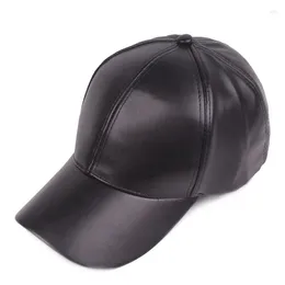 Ball Caps Women Men Hat PU Leather Baseball Cap Solid Hip Hop Outdoor Sun Adjustable Sports