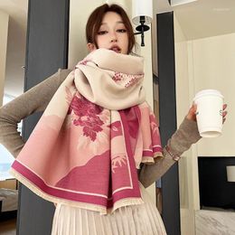 Scarves 2024 Plaid Cashmere Scarf Women Design Winter Blanket Warm Thick Neckerchief Bandana Female Pashmina Shawl Wrap Bufanda Poncho