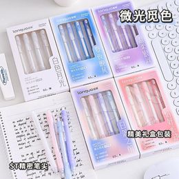 4pcs/set Ins Simplicity Gel Pen Korean Solid Color 0.5MM Black Cute Pens Lovely Stationery School Student/Office Supplies