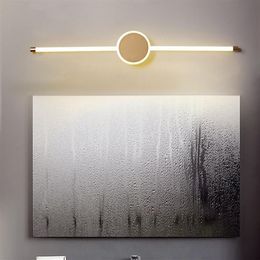 Modern Minimalist Led Indoor Wall Lamps Mirror Bathroom Light Lighting Fixture Makeup Luminaire Fashionable Design Warm White Lamp252P