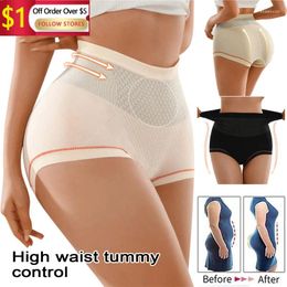 Kadın Külotu Yüksek Belli Kesintisiz Vücut Şeysiz Kalça Kalça Asansör Göbek Kılavuzu Karın Kontrol Külotu Bulifter Shapewear Slim