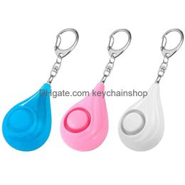 Wholesale 100X Water Drop Personal Self Defense Alarm Girl Women Old Man Security Protect Alert Safety Scream Loud Keychain 130Db Egg Dhszq