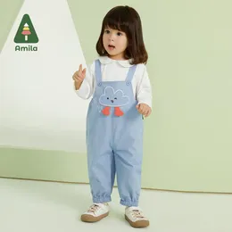 Clothing Sets Amila Baby 2024 Spring Long Sleeves T-shirt Jumper Pants Suit For Girls Casual Cute Cartoon Children Clothes