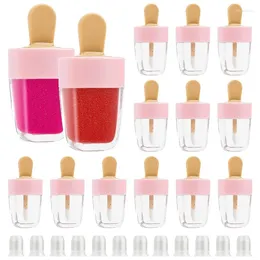 Storage Bottles 20pcs 8ml Cute Lip Gloss Tubes Empty Lovely Ice Cream Shape DIY Cosmetic Samples Bottle Refillable Travel Glam Container