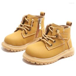 Boots Autumn Winter Baby British Style Short Toddler First Walkers Infant Leather Shoes Children's Casual Fashion