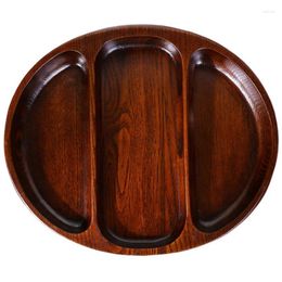 Plates Vintage Jujube Wood Partition Plate Creative Snack Solid Pot Tray