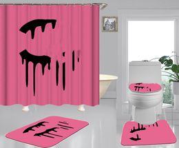 Classic Personalized Letter Hd Digital Printing Mildew-Proof Waterproof Polyester Bathroom Shower Curtain