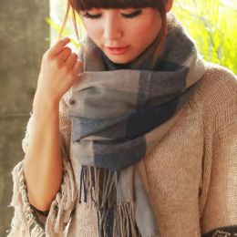 Sciarpa di cashmere imitazione reticolo femminile invernale Scialle con sciarpa selvaggia calda di moda autunnale e invernale