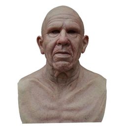 Party Masks Halloween Funny Old Man Mask Face Wig Headgear Horror Realistic Latex Masquerade Masque2954