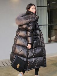 Women's Trench Coats 2024 Thicken Winter Women Down Hooded Long Sleeve Black Warm Autumn Coat Parka Jacket Puffer
