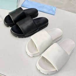 Designer Triangle Women Sandals Leather Slides Casual Loafers Shoes With Box EU35-42 519