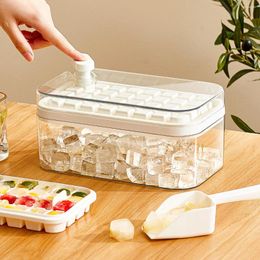 Baking Moulds Suncha Anti-tampering Ice Cube Molds A Second To Take Press Compartment Food-grade Silicone Box Home Storage