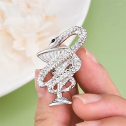 Brooches Bowl Of Hygieia Medical Pins Inlaid Crystal Snake Surround Cup Brooch Exquisite Coat Lapel Badge Accessories For Doctor Nurse