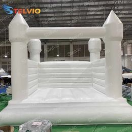 White Bounce House Inflatable Jumper Bouncy Castle full Large Commercial Jumping Bed for Kids with blower 240127