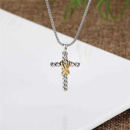 Pendant Necklaces Dy Necklace Sliver Fashion Jewelry Cross X Designer Diamond Garnet Onyx Men BlueTopaz Amethyst Petite High End W228C