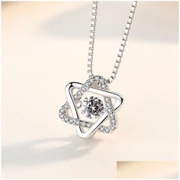 Pendant Necklaces S925 Sier Star Pendant Statement Necklace Zircon Diamonds Women Girls Lady Elements Jewelry Drop Delivery Jewelry Ne Dhwwe