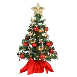 Christmas Decorations Desktop Trees With Ornaments LED String Light Tree Decor Tabletop Xmas