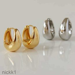 Stud Hoop Huggie Letter Design Earrings Circle Simple New Fashion Womens Earring for Woman High Quality 2 Color 5T2G