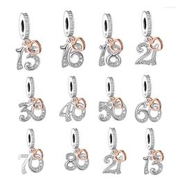 Loose Gemstones FC Jewelry Fit Original Charm Bracelet 925 Silver 13 16 18 21 30 40 50 60 70 80 Meaningful Number Bead For Making Women