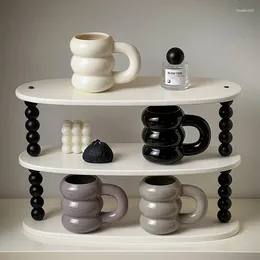 Mugs Korean-style Ceramic Cups Coffee Irregular Flower Milk Tea 420ML Oatmeal Breakfast And Kitchenware For Friends