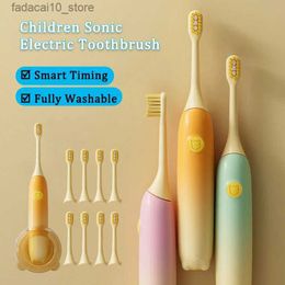 Toothbrush Gradient ren Sonic Electric Toothbrush with Replace Brush Heads Storage Box Rechargeable Toothbrush 3 Cleaning Modes Timed Q240202