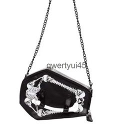 Shoulder Bags Womens Leater Y2K Dark alloween Skull Bat Fasion Dazzle Cool Soulder Clu BagH2422