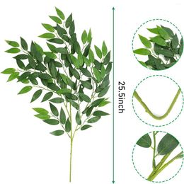 Decorative Flowers Italian Ruscus Greenery Stems Artificial Eucalyptus Plant Hanging Garland For DIY Wedding Arch Bouquet Table Centre Decor