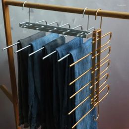 Hangers Magic Pants Space Saving Closet Hanger 5 Layers Multi Functional Trouser Rack Wardrobe Organiser Racks For Scarves Ties