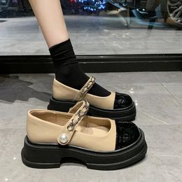 Dress Shoes Women's Platform Lolita Mary Janes 2024 High Quality Spring Autumn Square Head For Women Zapatos Para Mujeres