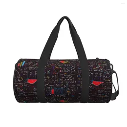 Duffel Bags Male Female Travel Bag Colourful Math Formulas Gym Large Funny Oxford Pattern Handbag Novelty Yoga Sports