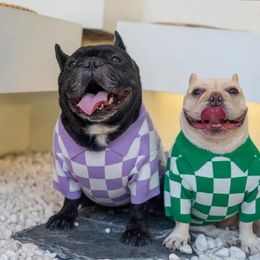 Dog Apparel MPK Checkered Polo Plaid Shirt For Clothes With Collar In Black Green & Purple Selections (A1709)