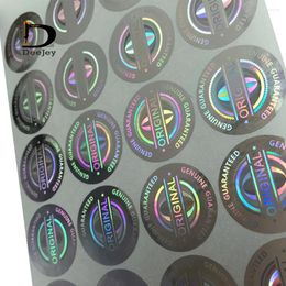 Window Stickers Stock Laser 20mm Holographic Warranty One Time Use Void Authentic Genuine Original Sign Round 1000pcs Lot