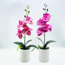 Decorative Flowers YOMDID Potted Fake Orchid Flower Artificial Plant Excellent UV-resistant Faux Bonsai Outdoor Indoor For Balcony Christmas