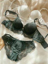 Bras Sets Bra Sexy Lace Large Size Lingerie With Underpants Suit Gathered Underwear Steel Ring Upper Support Women Comfortable Bralette