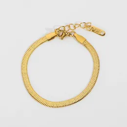 Link Bracelets Tarnish Free Stainless Steel Snake Chain Stacking For Women Thin Bone Bracelet