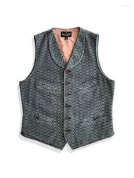 Men's Jackets Amekaji Wear Clothes American Retro Green Fruit Collar Vest Washed Distressed Good Quality