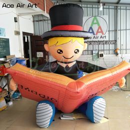 2m 6.5ft wholesale Customised Nicely Air Baloon Reading Boy Inflatable Read Book Child Cartoon Model For Advertising
