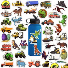 Wall Stickers 100 Pcs Dinosaur And Car Stickers For Boys Kids Cool Funny Waterproof Sticker Diy Laptop Skateboard Lage Travel Case Gui Dhfd1