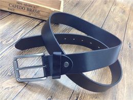 Belts Belt Luxury Cowskin Genuine Leather For Men Vintage Classic Pin Round Buckle Alloy