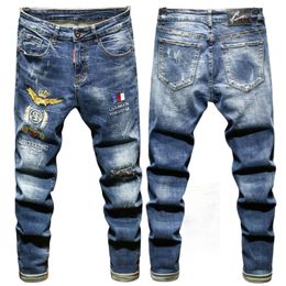 Mens PP Jeans Designer Jeans Fashion Distressed Ripped Bikers Womens Denim cargo embroidery Men punk Pants D-K30